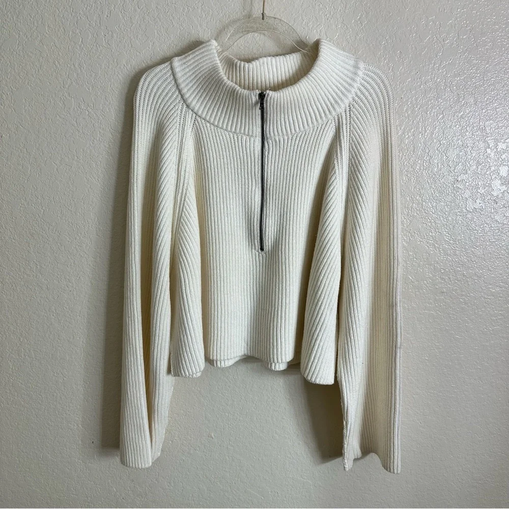 New free people Greta Half Zip sweater size XL